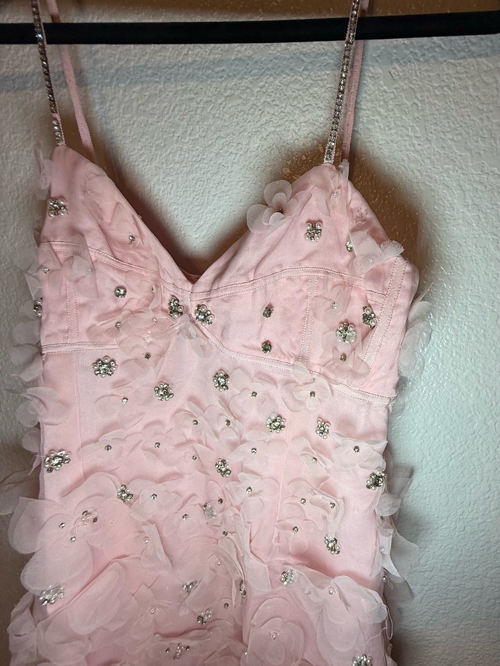 LoveShackFancy Pink Ambessa Embellished Organza Mini Dress - Picture 9 of 14